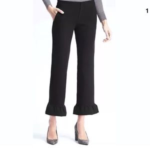 Logan trouser-fit cropped ruffle-hem pant